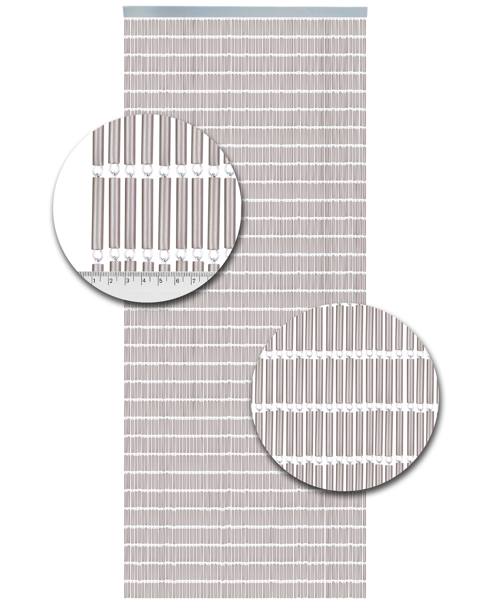 Vliegengordijn Hulzen Zilver Metallic - 90cm x 210cm