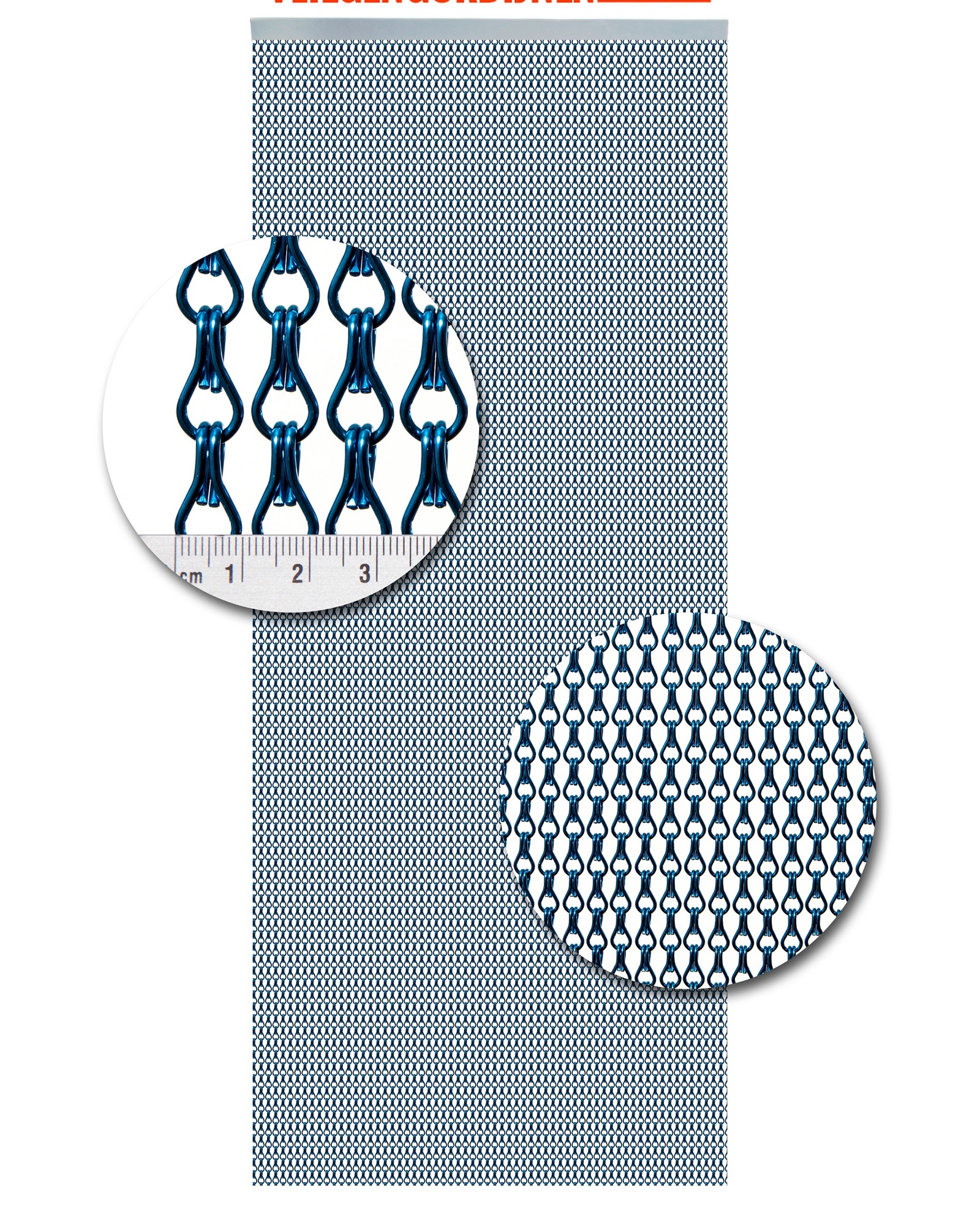 Vliegengordijn Aluminium Blauw - 100cm x 240cm