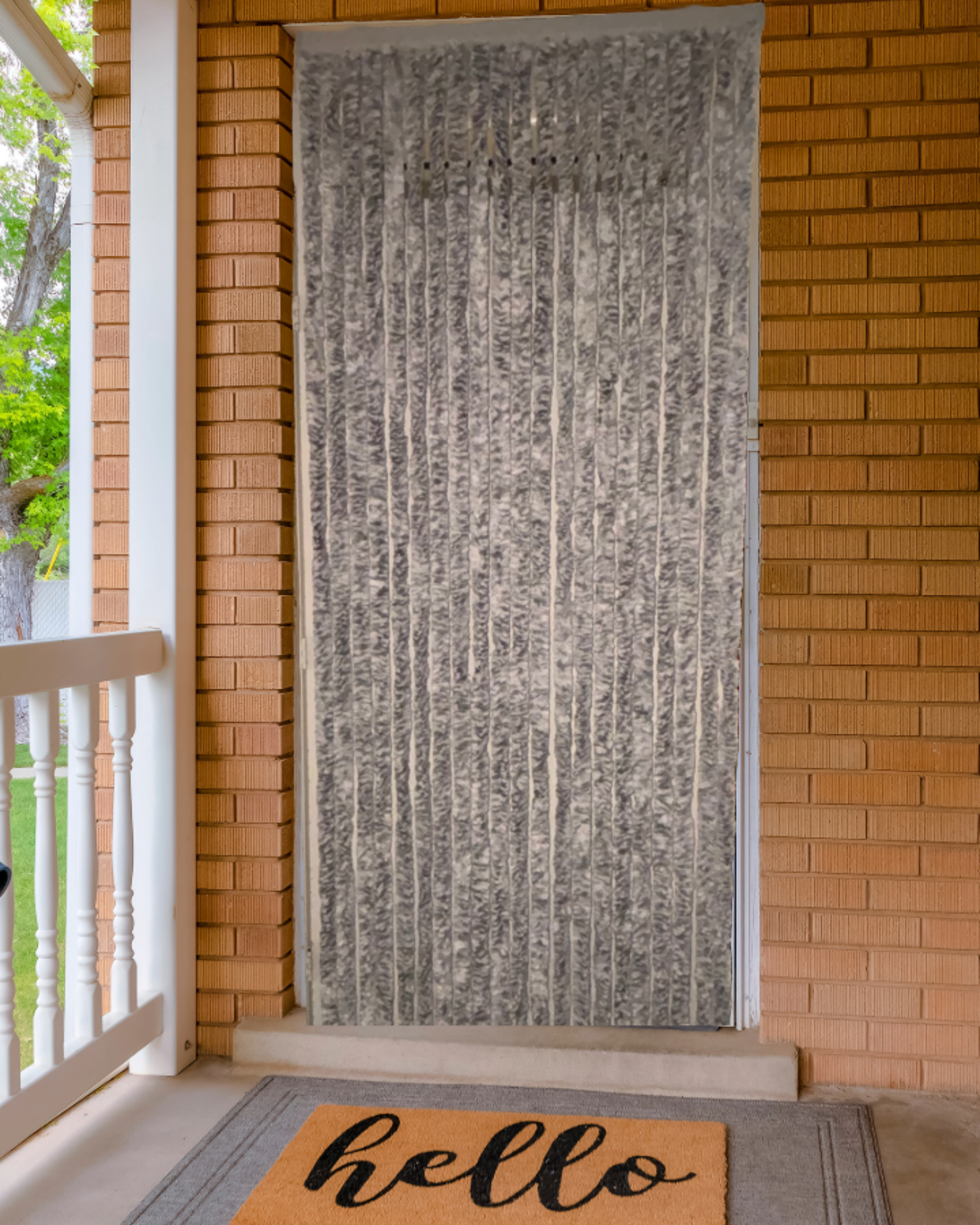 Vliegengordijn Kattenstaarten Grijs gemeleerd - 90cm x 220cm