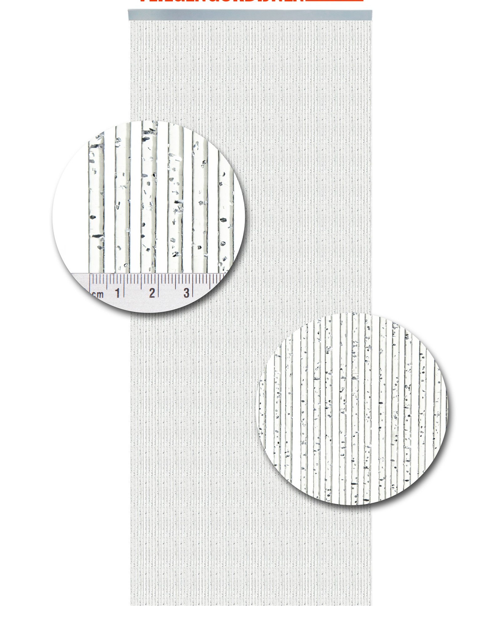 Vliegengordijn Kunststof Como Glitter Zilver - 100cm x 240cm