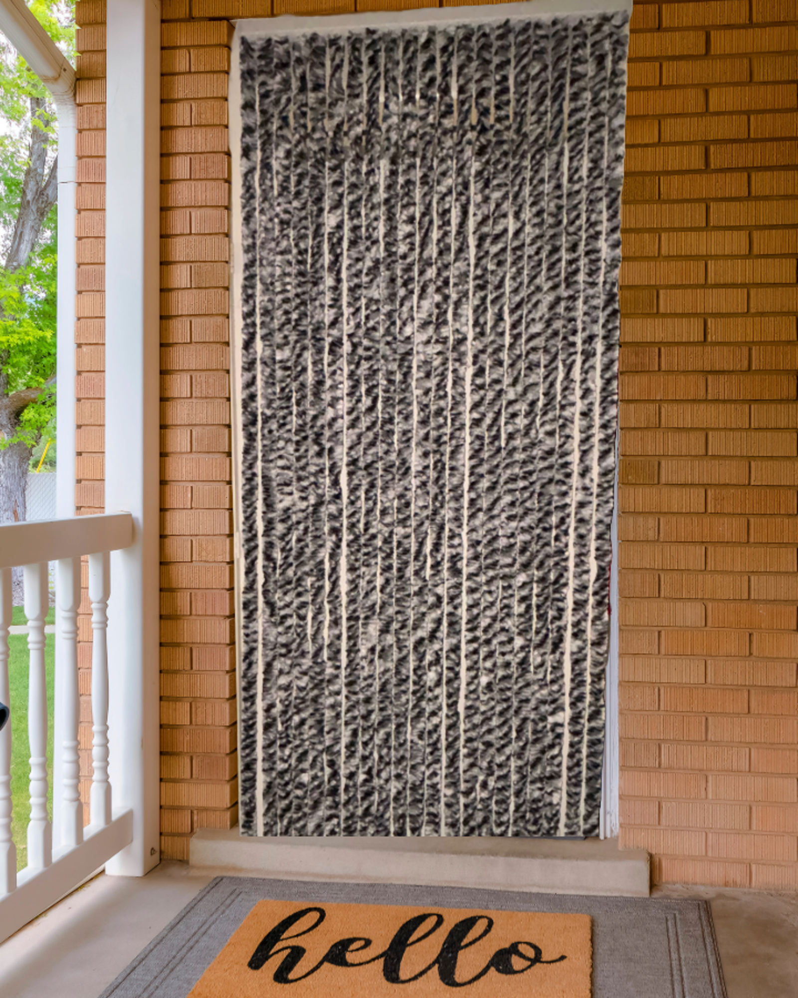 Vliegengordijn Kattenstaarten Zwart-Wit gemeleerd - 100cm x 230cm