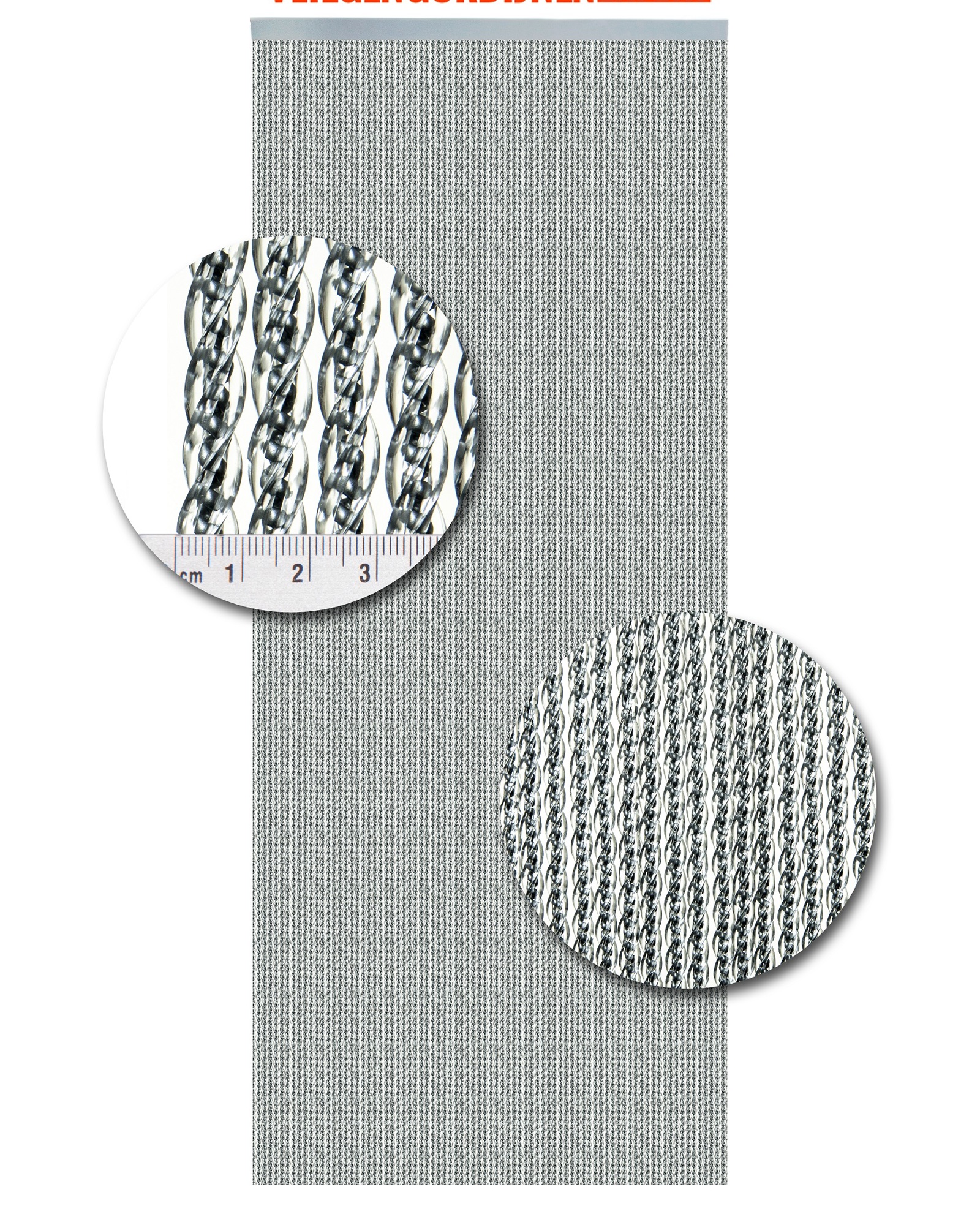 Vliegengordijn Kunststof Venetie Zilver - 92cm x 210cm