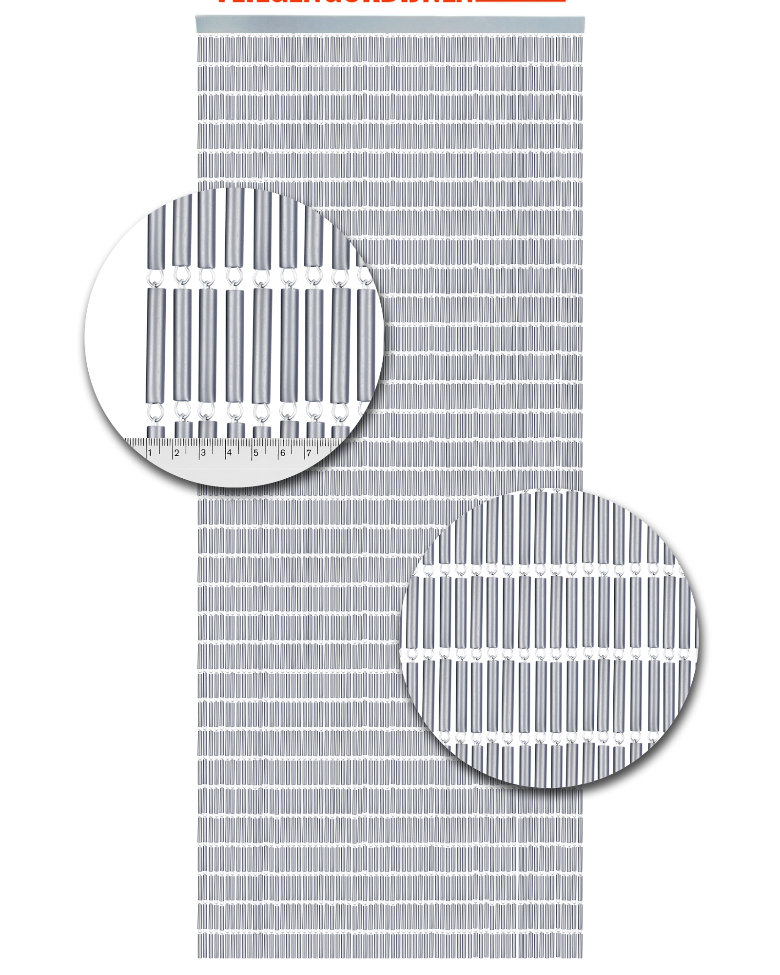 Vliegengordijn Hulzen Zilver - 100cm x 240cm