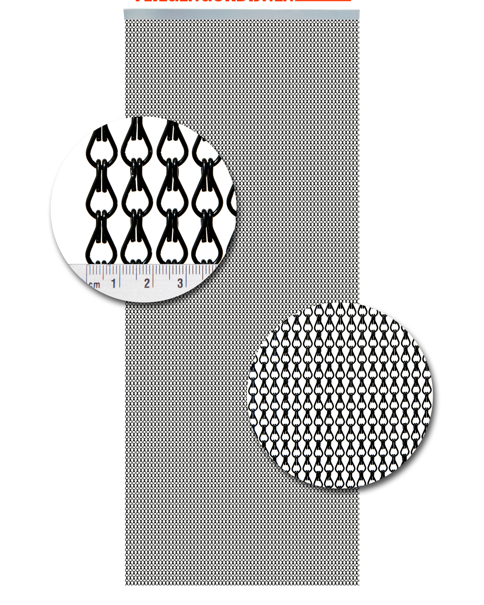Vliegengordijn Aluminium Zwart - 100cm x 240cm